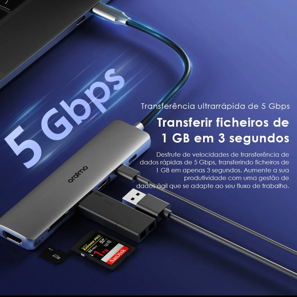 Adaptador Multifuncional 7 em 1 tipo C