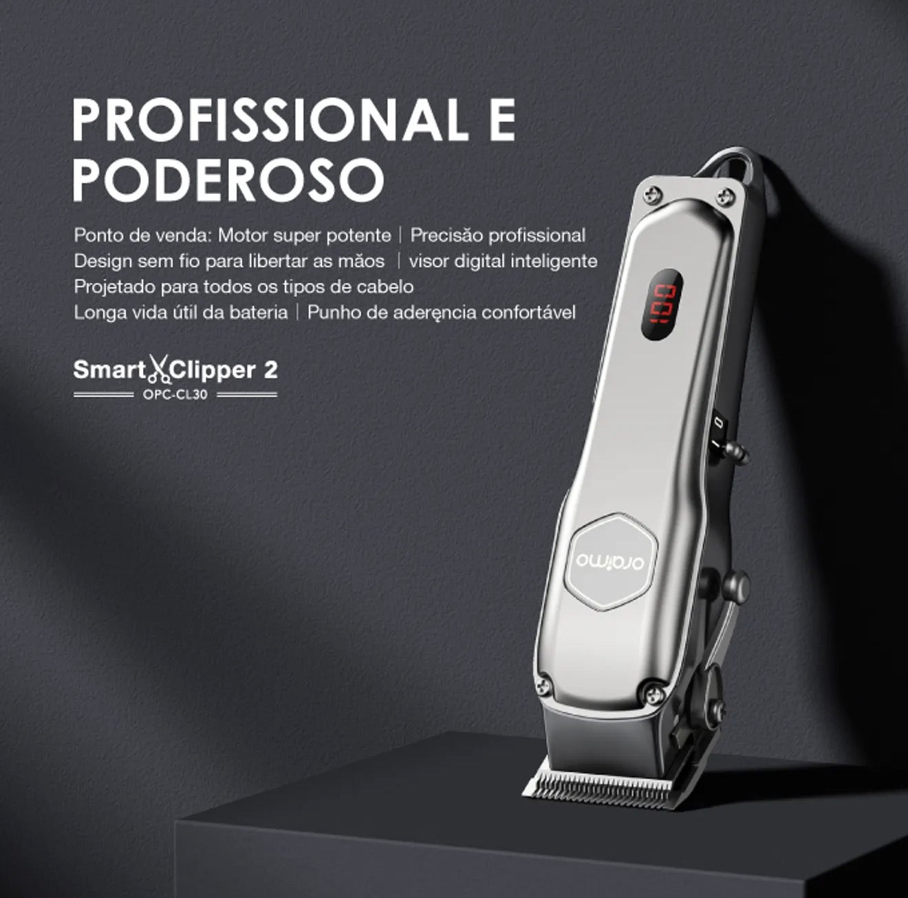 Máquina de cortar o cabelo Smartclipper Profissional Prateado