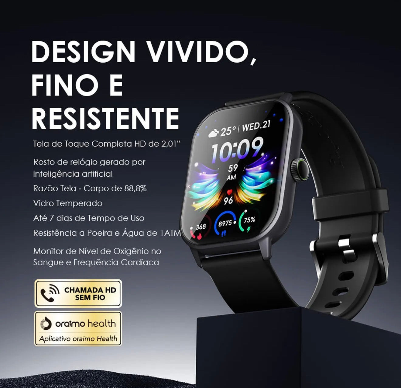 Smart Watch HD Panda Glass Relógio inteligente