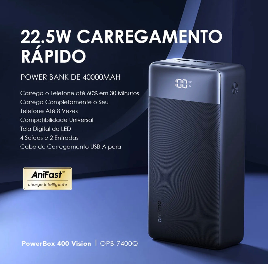 Oraimo Caixa de Energia 40.000mAh 22.5w (Acumulador)