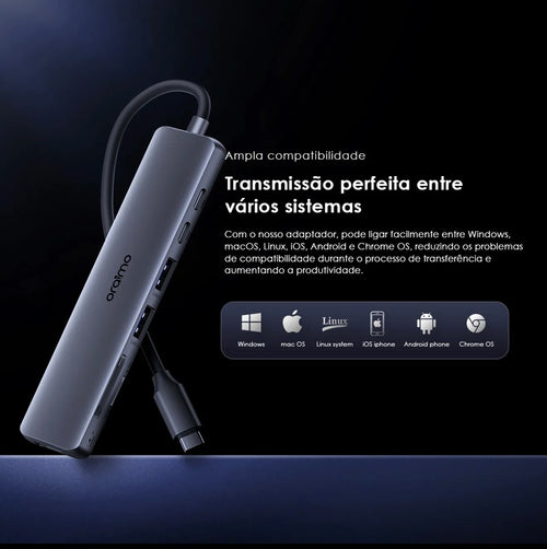 Adaptador Multifuncional 7 em 1 tipo C