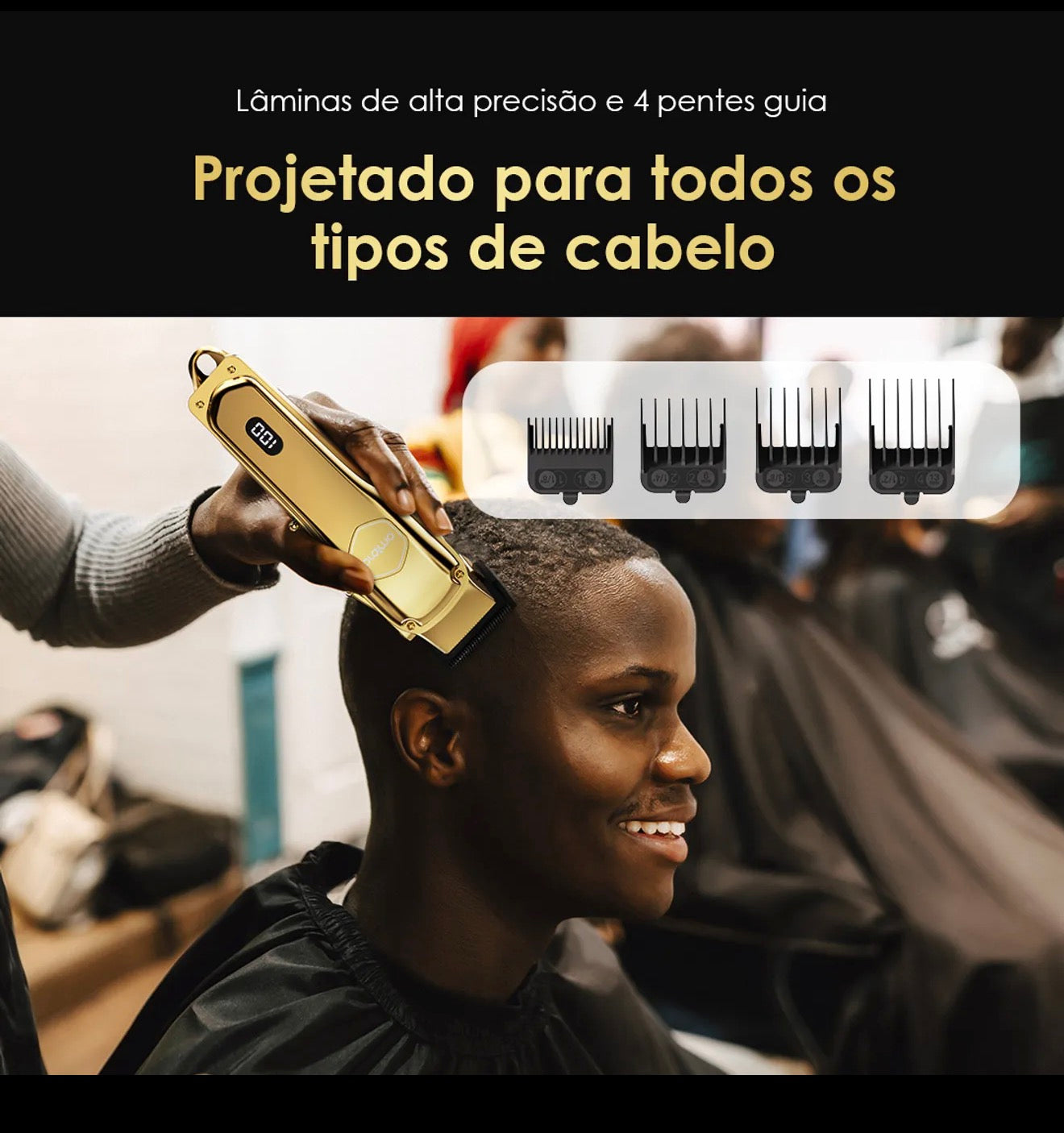 Máquina de Barbear cortador de cabelo Smart Clipper Gold 2 Profissional