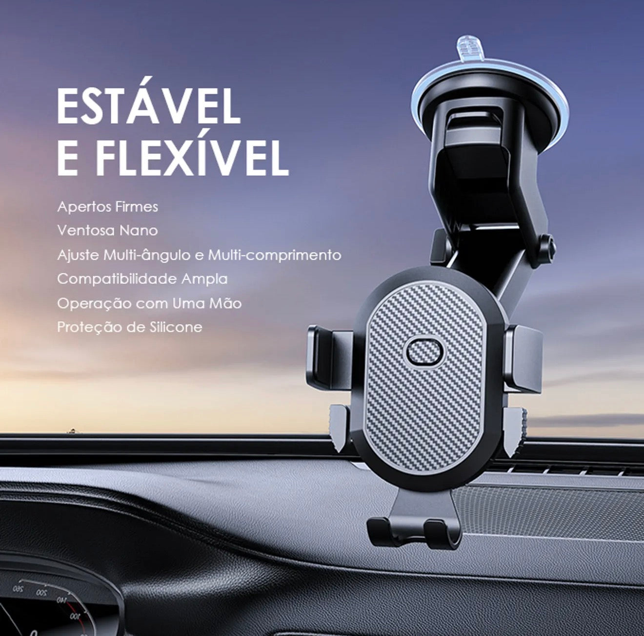 Suporte para carro flexível com sucção