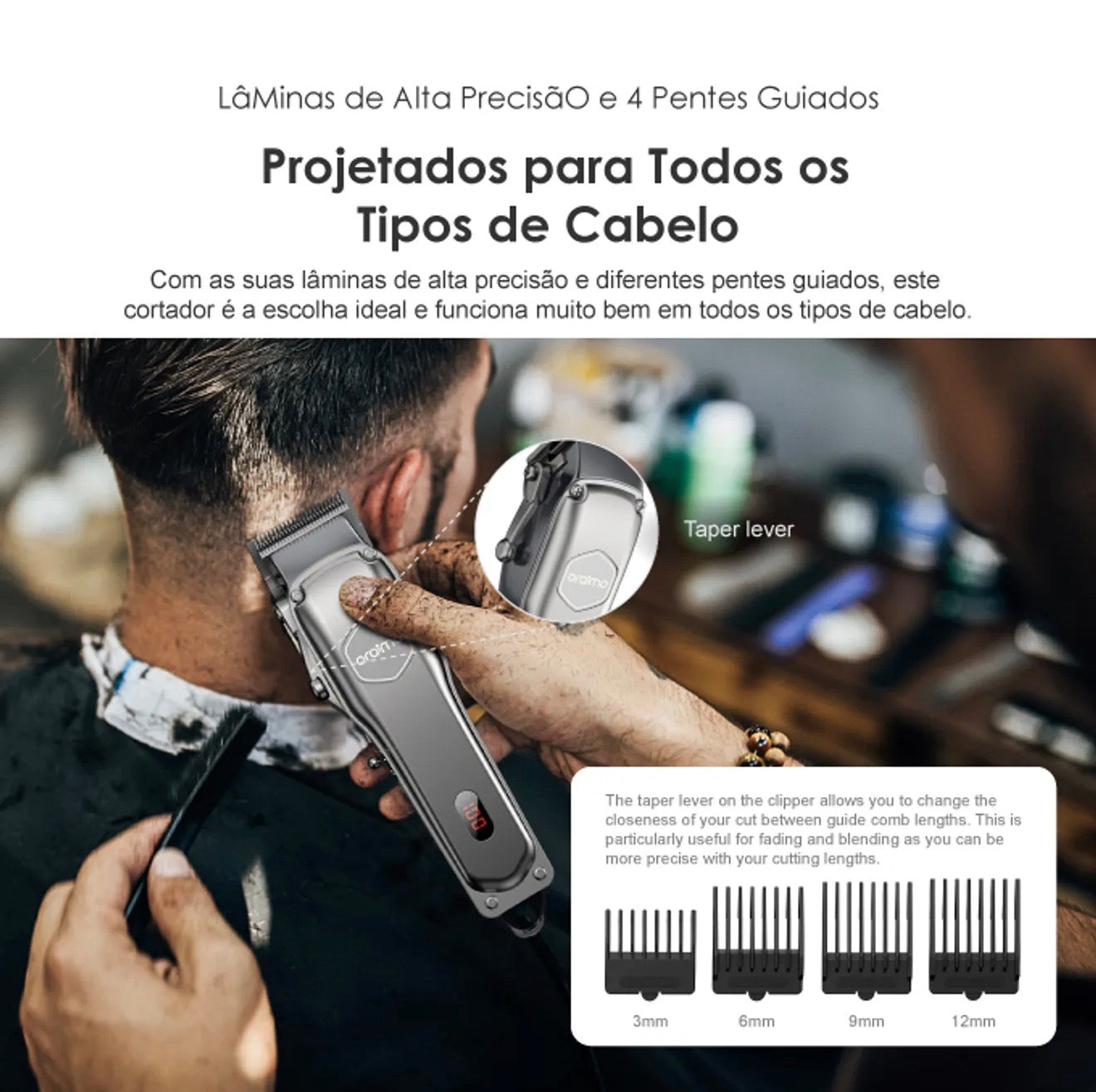 Máquina de cortar o cabelo Smartclipper Profissional Prateado
