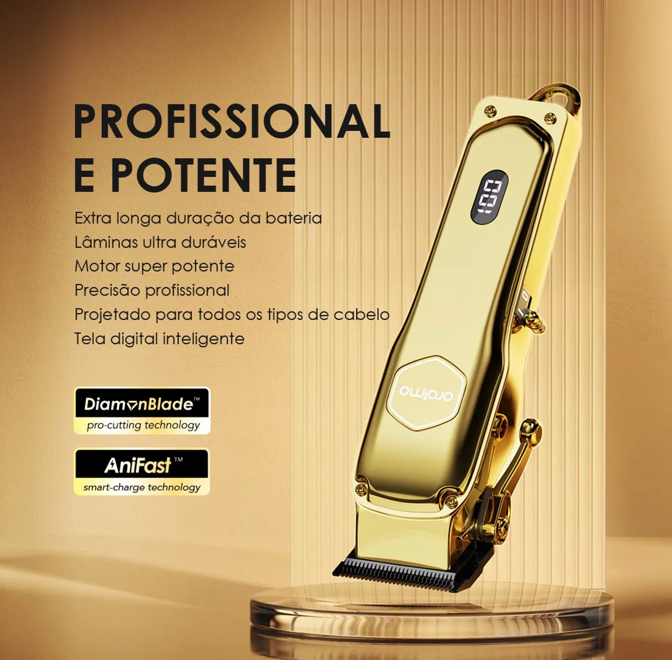 Máquina de Barbear cortador de cabelo Smart Clipper Gold 2 Profissional